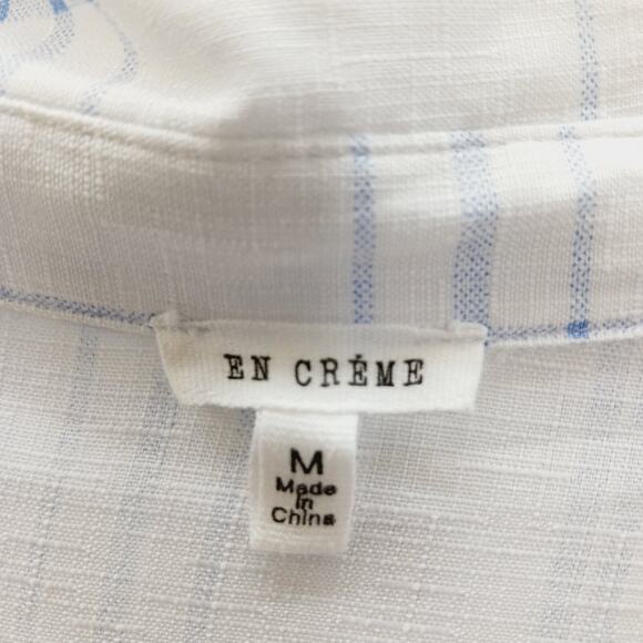 Blouse Size M Blue Plaid Office Siren Capsule Wardrobe Minimalist Long Sleeve - Picture 14 of 16